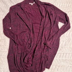 Women's Express Maroon Open Front Cardigan Sweater w/ Pockets